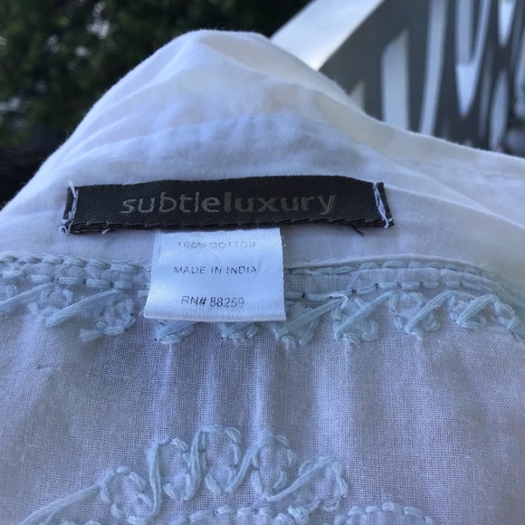 Subtle Luxury Gorgeous Embroidered Cotton Tuxedo Style Long Sleeve Shirt - Picture 15 of 16